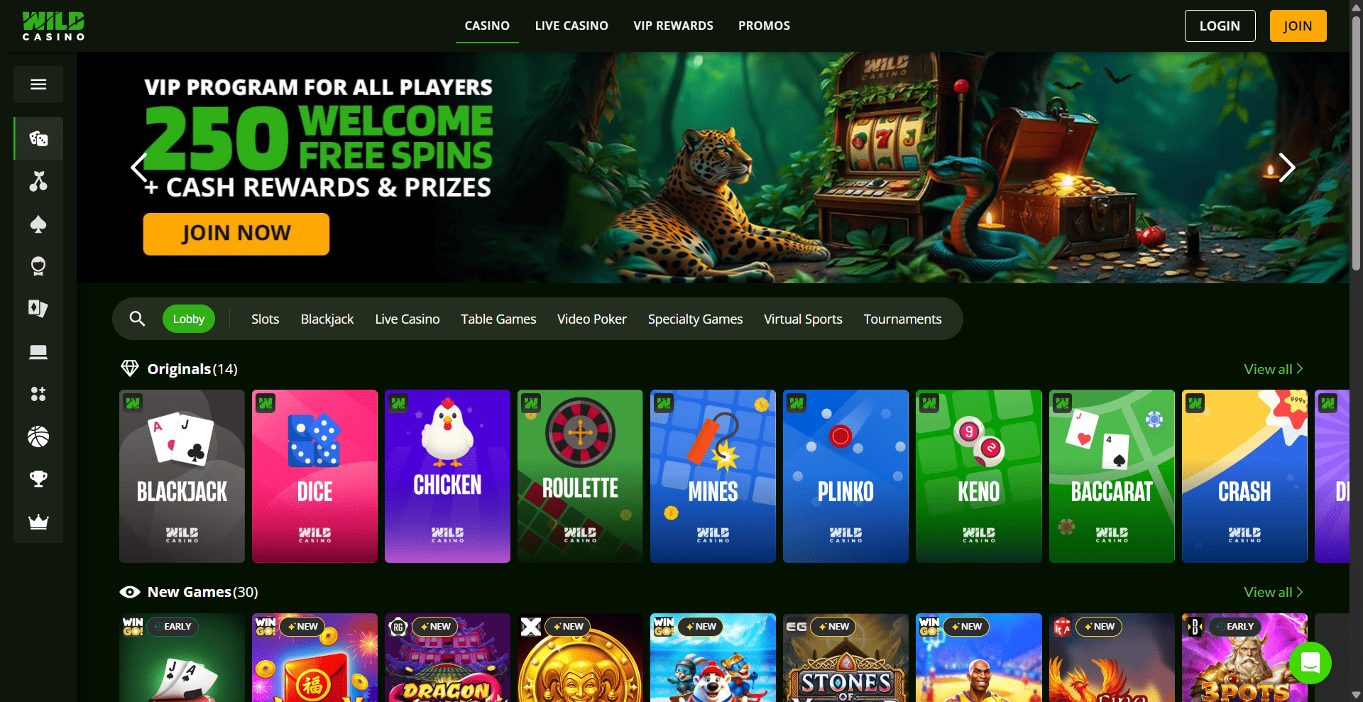 Wild Casino APP access on mobile in the USA